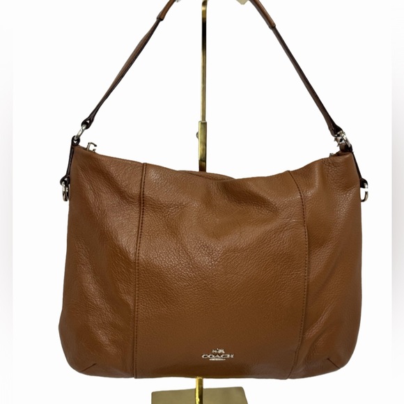 Coach Isabelle East/West Pebbled Leather Hobo Shoulder Bag Saddle Brown F35809 - Picture 2 of 10